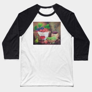 Still life with grapes and wine Baseball T-Shirt